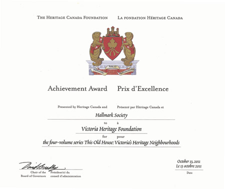 Heritage Canada Award