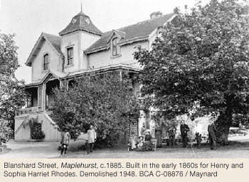 Maplehurst on Blanshard St circa 1885