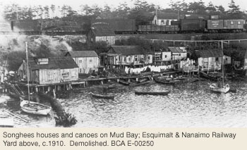 Songhees houses at Mud Bay